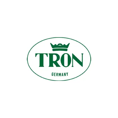 Tron Germany Logo mit Krone in grüner Schrift, ovaler Rahmen